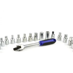 Kľúče na zátky na olejovú vaňu 3/8", sada 18ks GEKO Kľúče na zátky na olejovú vaňu 3/8", sada 18ks GEKO