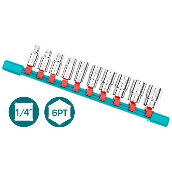 Nástrčné hlavice, sada 10ks, 1/4", priemyselné CELKOM