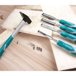 Dláta na dřevo, sada 4ks, industrial, CrV TOTAL