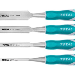 Dláta na dřevo, sada 4ks, industrial, CrV TOTAL