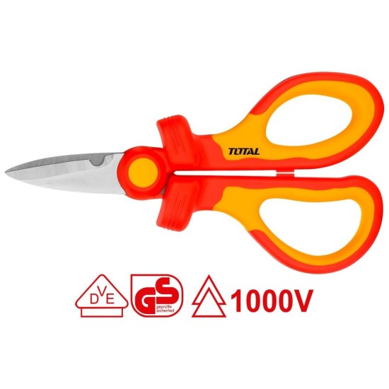 Elektrikárske nožnice, 160mm, priemyselné, TOTAL