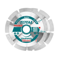 Segmentový diamantový rezací kotúč, 115x22,2mm, rezanie za sucha, TOTAL