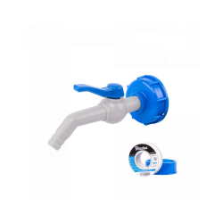 Sada pre IBC nádobu na vodu, kohútik 45° s prípojkou IBCS60x6 pre 19 mm hadice a PTFE pásku