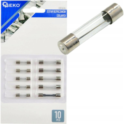 Sada sklenených poistiek 10ks GEKO Sada sklenených poistiek 10ks GEKO