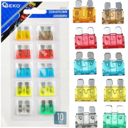 Automobilové štandardné poistky, sada 10ks GEKO Automobilové štandardné poistky, sada 10ks GEKO