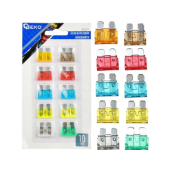 Automobilové štandardné poistky, sada 10ks GEKO Automobilové štandardné poistky, sada 10ks GEKO