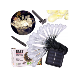 Dekoratívne LED svietidlá, 30ks, 7m, solárne nabíjanie BASS