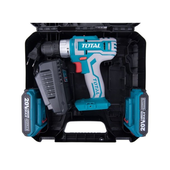 Akumulátorový vŕtací skrutkovač, 20V Li-ion (2x), 2000mAh, CELKOM