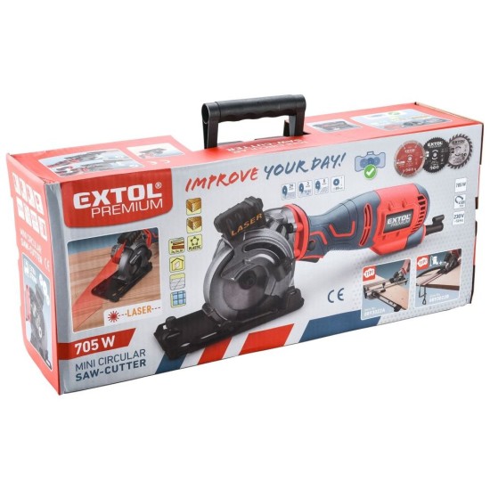 Laserová kotúčová píla, ponorná, 89mm, 705W EXTOL PREMIUM