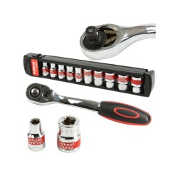 Nástrčné hlavy 8-24mm, 1/2", 10ks s račňou MAR-POL