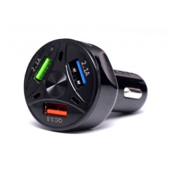 Nabíjačka do auta QUICK CHARGE 3.0, 3xUSB KRAFT&DELE