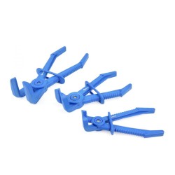 Škrtiace kliešte ohnuté, svorky 3ks pre flexibilné hadice GEKO