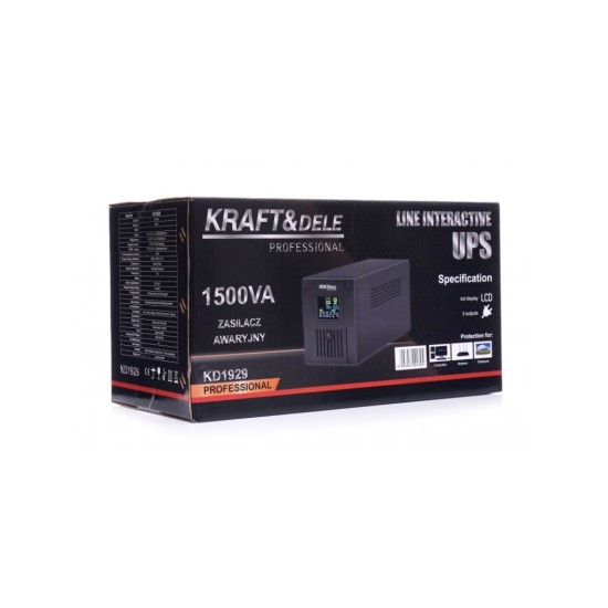 Záložný zdroj UPS 1500VA LCD KRAFT&DELE