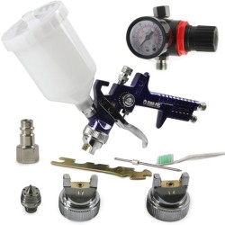 Striekacia pištoľ HVLP s manometrom, nádobou 0,6 l a tryskami MAR-POL