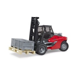 Vysokozdvižný vozík Linde HT 160D s paletou a třemi boxy BRUDER Vysokozdvižný vozík Linde HT 160D s paletou a třemi boxy BRUDER