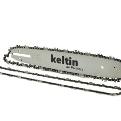 Vodiaca lišta pre reťazové píly a 2 reťaze 14" 3/8" 1,3mm 52z KELTIN