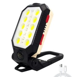 COB LED nabíjateľná pracovná baterka, 2.2Ah, magnet, USB KAXL