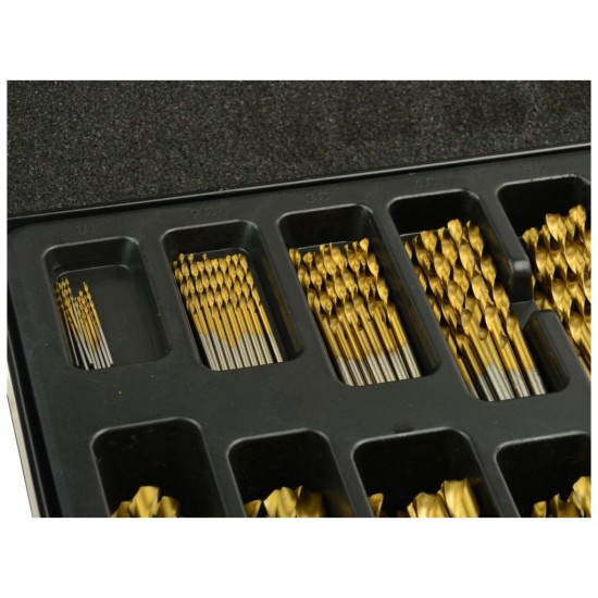 Sada titánových železných vrtákov HSS 170ks GEKO