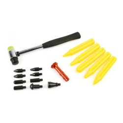 Sada klampiarskeho kladiva, upevňovacích a závitorezných tyčí na preliačiny GEKO