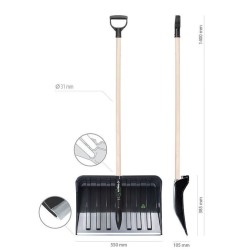 ALPINUS ECO Snow Rake Matte Black, 38,5x55cm, drevená rukoväť ALPINUS ECO Snow Rake Matte Black, 38,5x55cm, drevená rukoväť