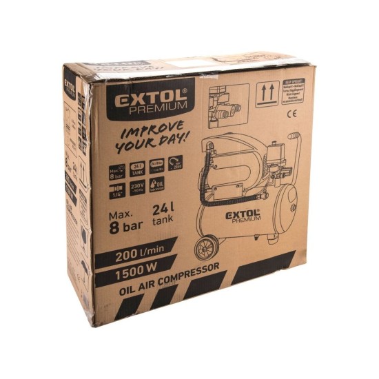 Olejový kompresor 1500W, 24l EXTOL PREMIUM
