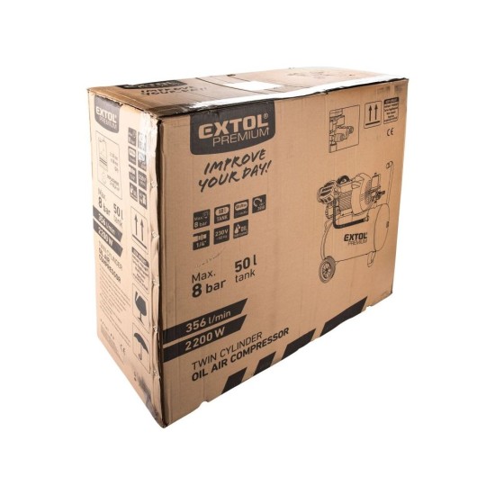 Olejový kompresor 2200W, 50l EXTOL PREMIUM