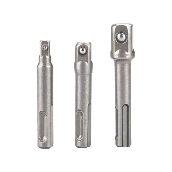 Sada adaptérov 3ks od SDS PLUS na štvorec, 1/4"-3/8"-1/2", CrV EXTOL PREMIUM