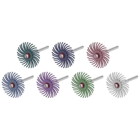 Kotúče s radiálnymi štetinami, sada 52ks, P80, P120, P220, P400, P600, P1000, P2500 EXTOL PREMIUM