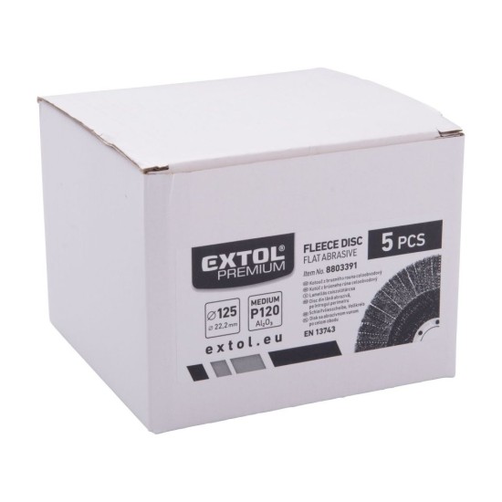 Korundový brúsny rúnový kotúč P120, 125x15mm EXTOL PREMIUM Korundový brúsny rúnový kotúč P120, 125x15mm EXTOL PREMIUM