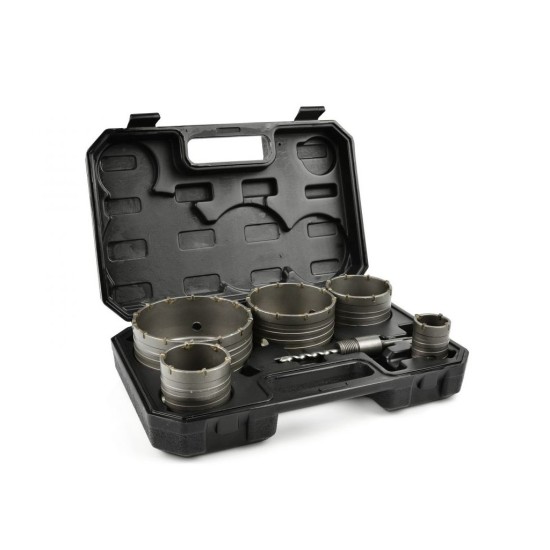 Korunkové vrtáky do betónu SDS PLUS, 40-125mm, sada 6ks GEKO Korunkové vrtáky do betónu SDS PLUS, 40-125mm, sada 6ks GEKO