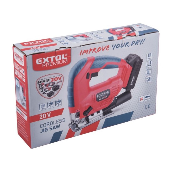 Akumulátorová SHARE20V s priamou pílou, 20V Li-ion, bez akumulátora a nabíjačky EXTOL PREMIUM Akumulátorová SHARE20V s priamou pílou, 20V Li-ion, bez akumulátora a nabíjačky EXTOL PREMIUM
