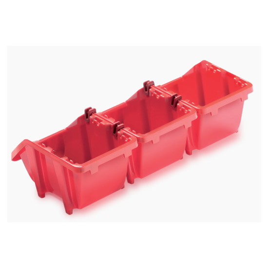 Úložný box 92x77x60mm, červený, sada 16 ks KISTENBERG