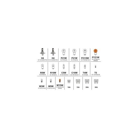 Žiarovky 12V servisná skrinka MEGA H4+H4+poistky COMPASS Žiarovky 12V servisná skrinka MEGA H4+H4+poistky COMPASS