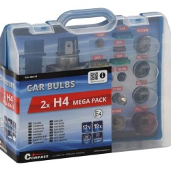 Žiarovky 12V servisná skrinka MEGA H4+H4+poistky COMPASS