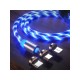 Magnetický USB nabíjací kábel s LED podsvietením, 3v1, 1m, modrý KAXL Magnetický USB nabíjací kábel s LED podsvietením, 3v1, 1m, modrý KAXL