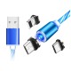 Magnetický USB nabíjací kábel s LED podsvietením, 3v1, 1m, modrý KAXL Magnetický USB nabíjací kábel s LED podsvietením, 3v1, 1m, modrý KAXL