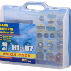 Žiarovky 12V servisná skrinka Mega H1+H7+poistky COMPASS