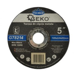 Rezací kotúč na oceľ, nehrdzavejúca oceľ, 125x2,0x22mm GEKO PREMIUM Rezací kotúč na oceľ, nehrdzavejúca oceľ, 125x2,0x22mm GEKO PREMIUM
