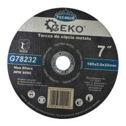 Rezací kotúč na oceľ, nehrdzavejúca oceľ, 180x2,0x22mm GEKO PREMIUM Rezací kotúč na oceľ, nehrdzavejúca oceľ, 180x2,0x22mm GEKO PREMIUM