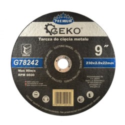Rezací kotúč na oceľ, nehrdzavejúca oceľ, 230x2,0x22mm GEKO PREMIUM Rezací kotúč na oceľ, nehrdzavejúca oceľ, 230x2,0x22mm GEKO PREMIUM