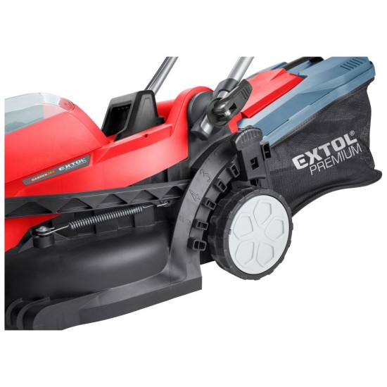 Akumulátorová kosačka, BEZUHLÍKOVÁ, GARDEN20V, 20V Li-ion, bez akumulátora a nabíjačky EXTOL PREMIUM