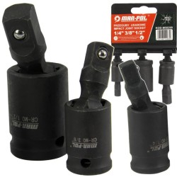 Príklepový adaptér s kĺbom 1/2", 1/4", 3/8", sada 3ks MAR-POL Príklepový adaptér s kĺbom 1/2", 1/4", 3/8", sada 3ks MAR-POL
