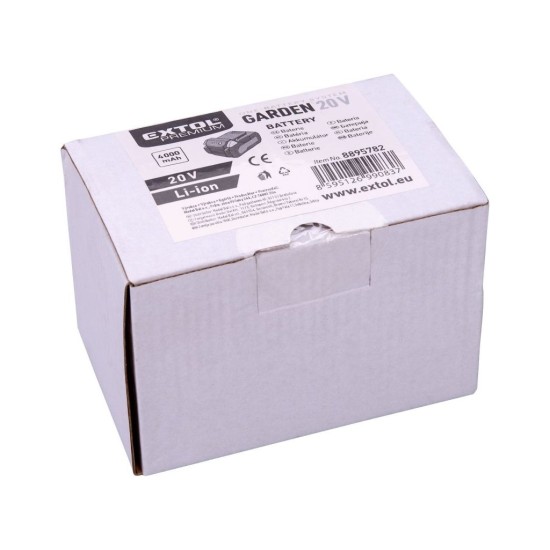 Akumulátorové GARDEN20V, 20V Li-ion, 4000mAh EXTOL PREMIUM Akumulátorové GARDEN20V, 20V Li-ion, 4000mAh EXTOL PREMIUM