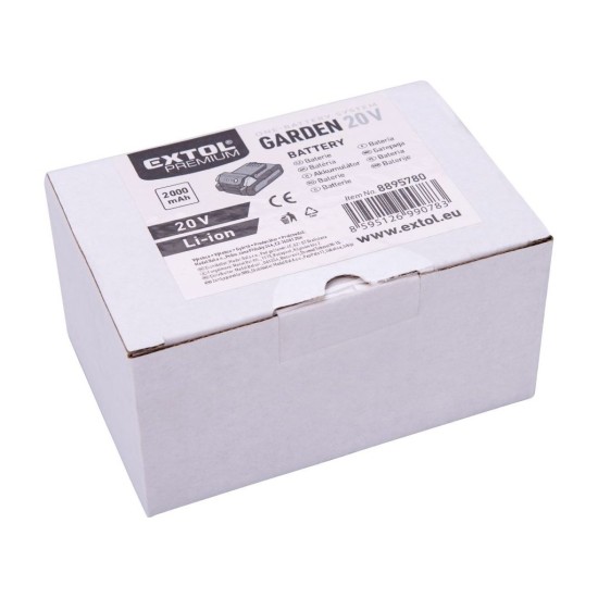 Akumulátorové GARDEN20V, 20V Li-ion, 2000mAh EXTOL PREMIUM