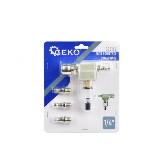 Vzduchový filter s odlučovačom vody 1/4" GEKO Vzduchový filter s odlučovačom vody 1/4" GEKO