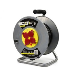 Predlžovací kábel na bubne 4 zásuvky 25m 3x2,5mm, kov KELTIN Predlžovací kábel na bubne 4 zásuvky 25m 3x2,5mm, kov KELTIN