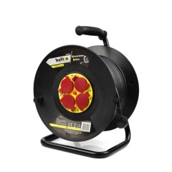 Predlžovací kábel na bubne 4 zásuvky 50m 3x2,5mm², plast KELTIN Predlžovací kábel na bubne 4 zásuvky 50m 3x2,5mm², plast KELTIN