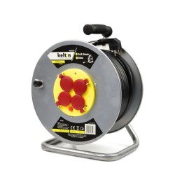 Predlžovací kábel 3x1,5mm², 50m, kovový bubon, 4 zásuvky KELTIN Predlžovací kábel 3x1,5mm², 50m, kovový bubon, 4 zásuvky KELTIN