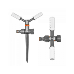 Dvojramenný rotačný zavlažovač s plastovým hrotom WHITE LINE Dvojramenný rotačný zavlažovač s plastovým hrotom WHITE LINE