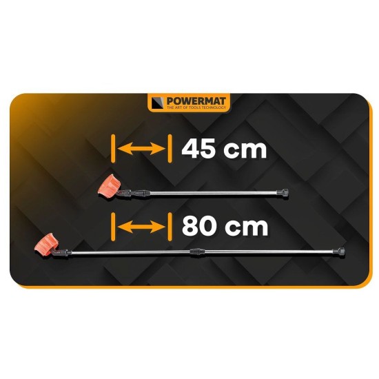 Akumulátorový batohový postrekovač 16l, 12V/8Ah POWERMAT